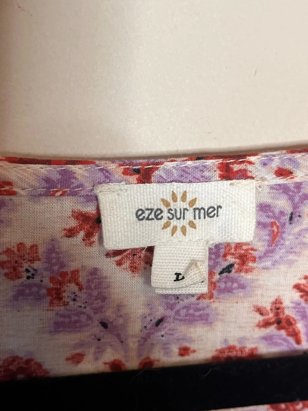 ANTHROPOLOGIE Eze Sur Mer Floral Lace Sleeve Boho Blouse Size Large - Picture 4 of 5